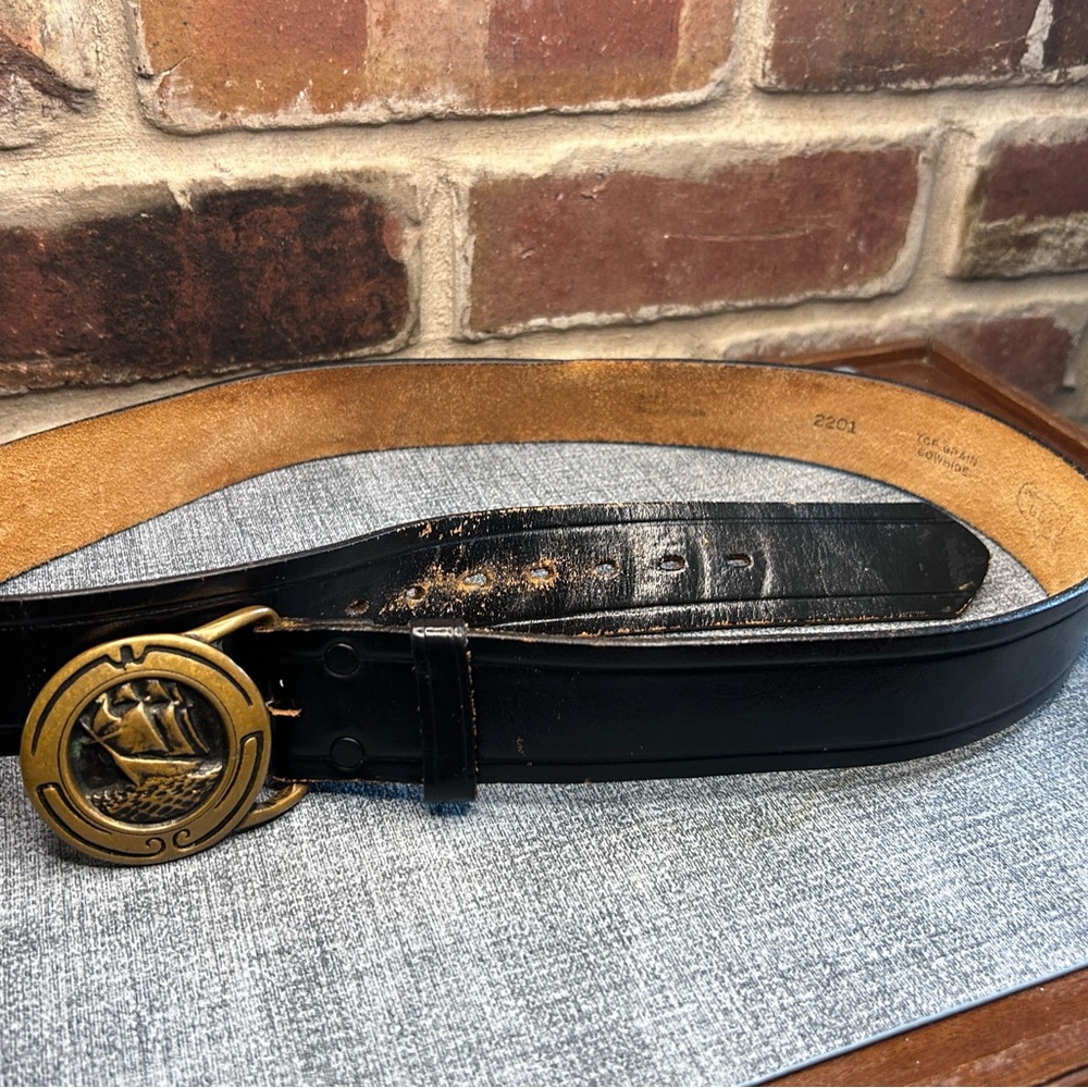 Vintage Tech Ether Solid Brass Ship Buckle With L… - image 3